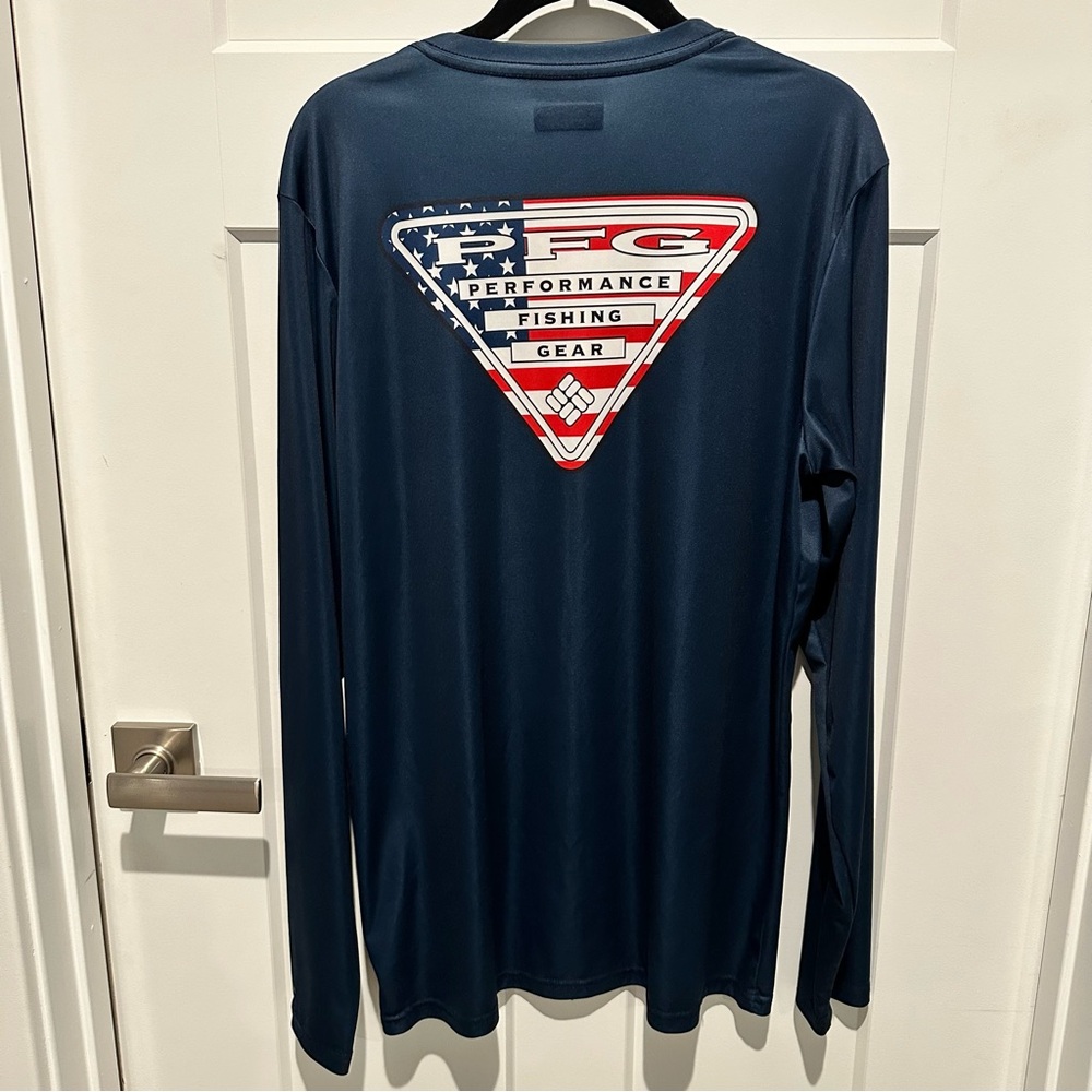Columbia PFG Men's Navy Long Sleeve Shirt